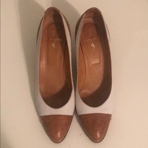 Ralph Lauren Tan & White Heels